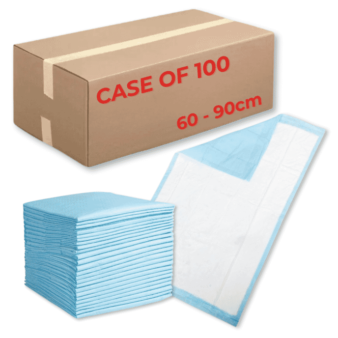 disposable bed pads 60cm x 90cm case of 100