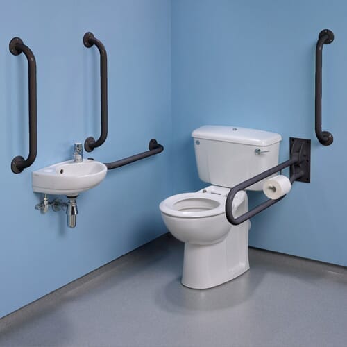 Doc M Toilet Set - Dark Grey - Blue from Essential Aids