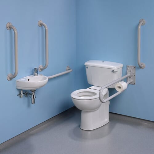 Doc M Toilet Set - Light Grey - Blue from Essential Aids