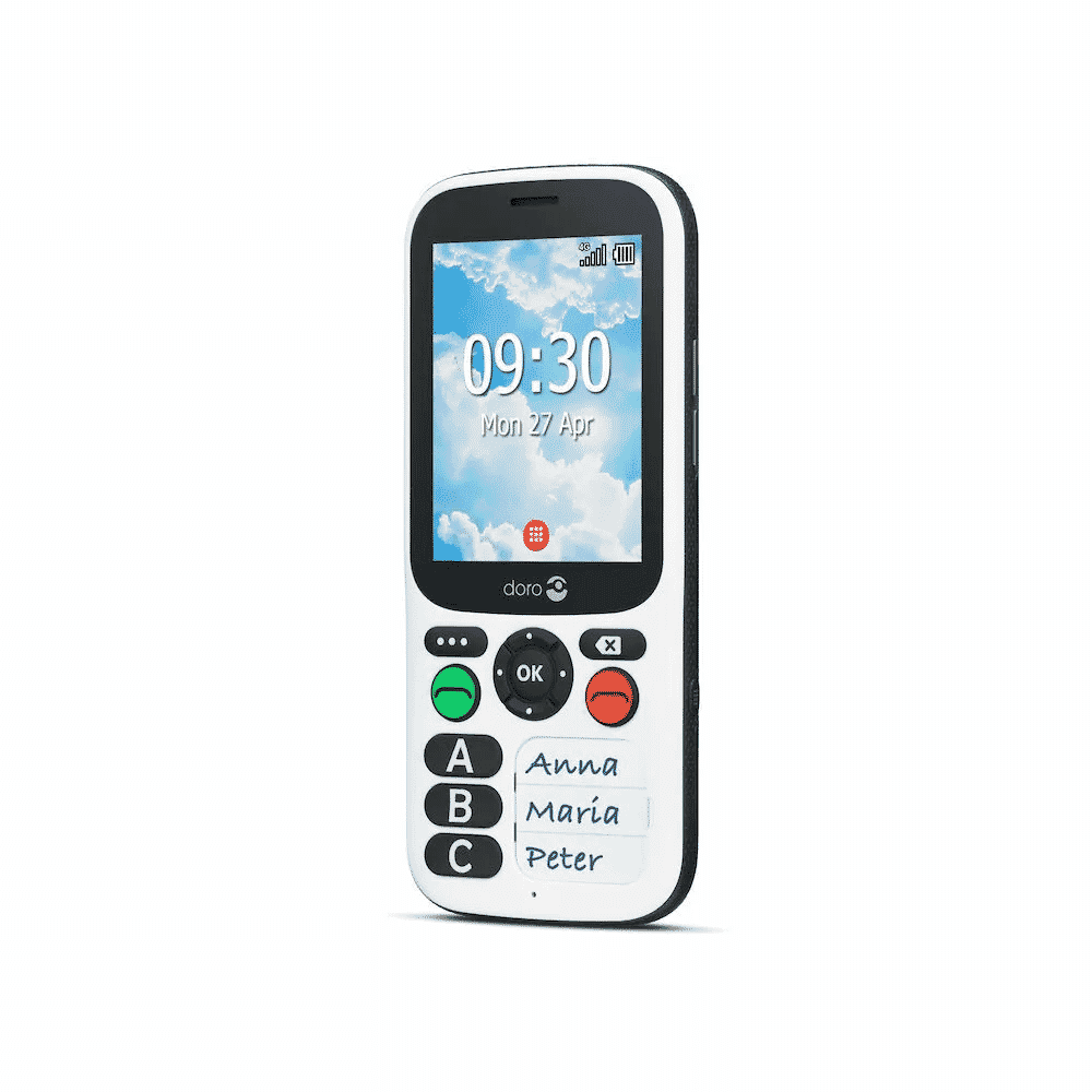 doro 780x simple mobile phone angled