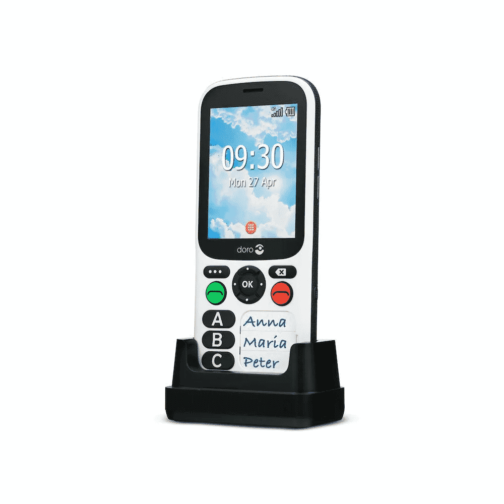 doro 780x simple mobile phone holder angled