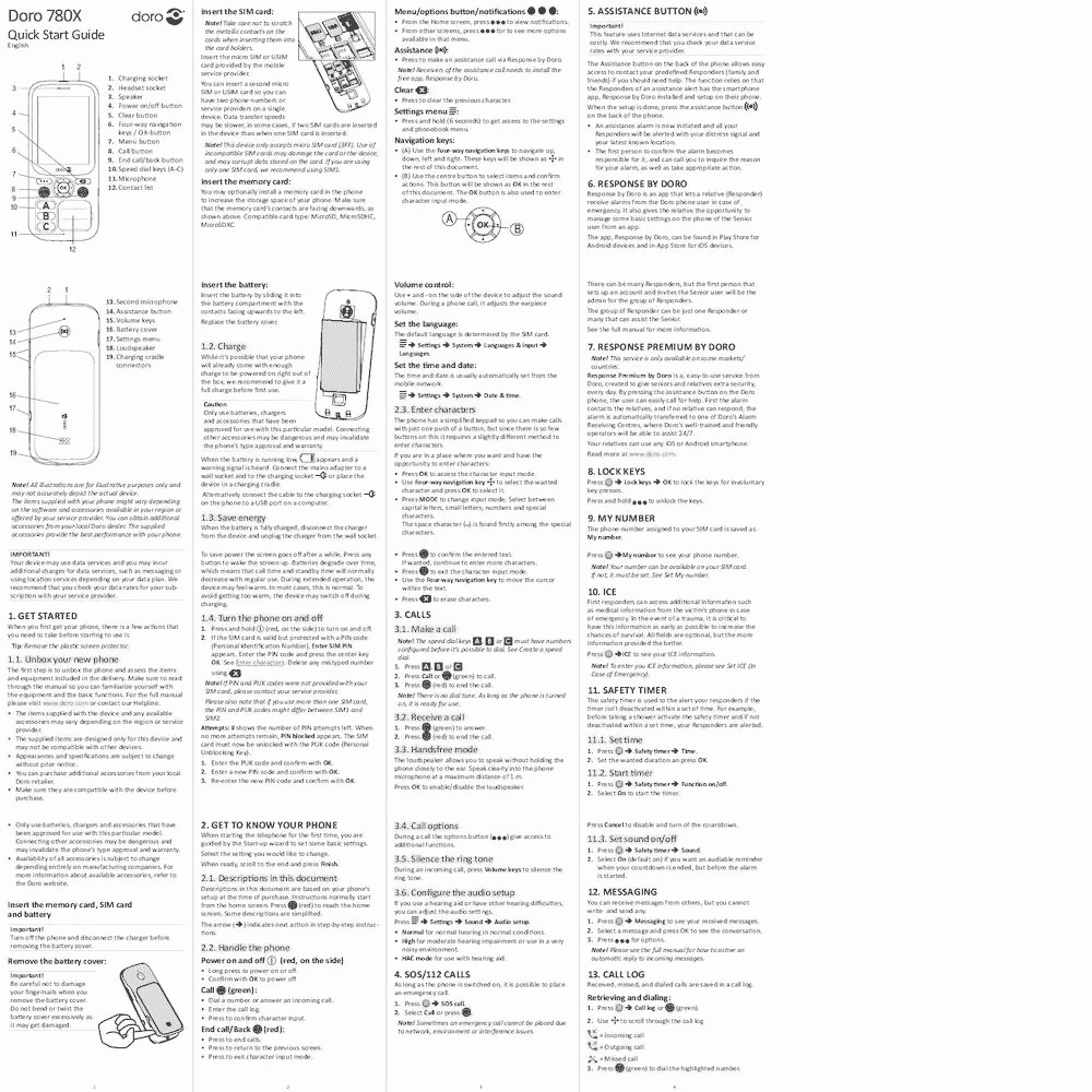 doro 780x simple mobile phone instructions