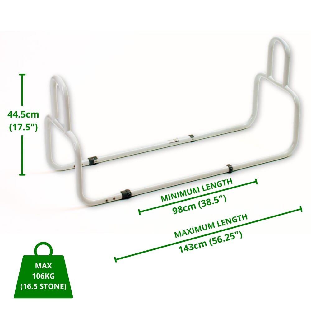 double loop bed grab rail dimensions