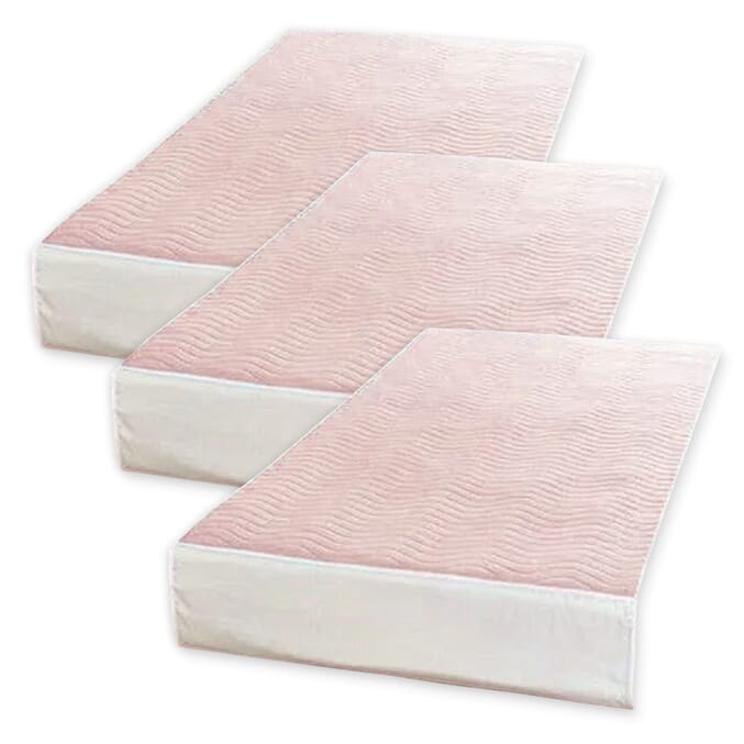 double washable absorbent bed protector with tucks triple pack