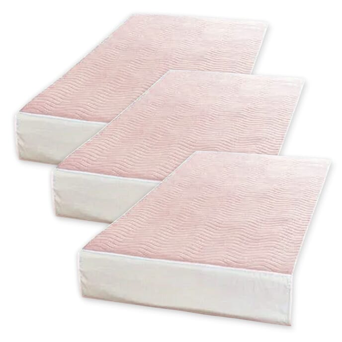 Double Washable Absorbent Bed Protector with Tucks - Triple Pack