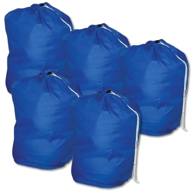 drawstring laundry bag blue pack of 5