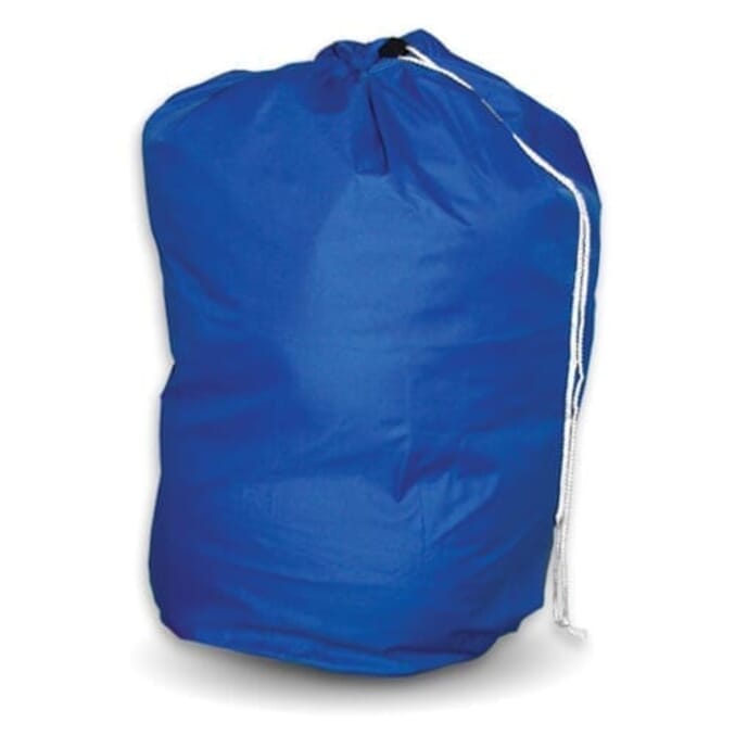 drawstring laundry bag blue