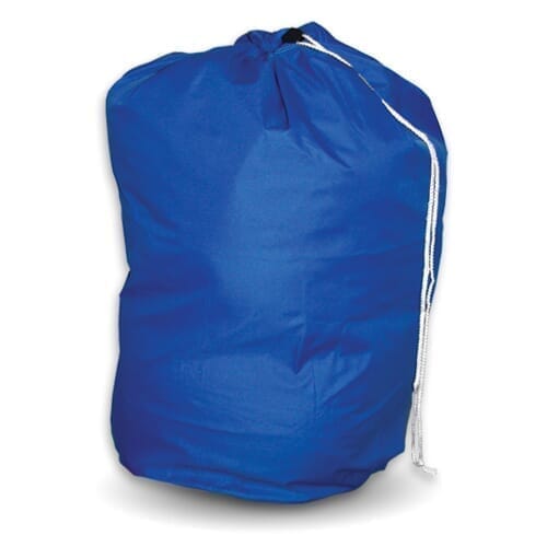 drawstring laundry bag blue