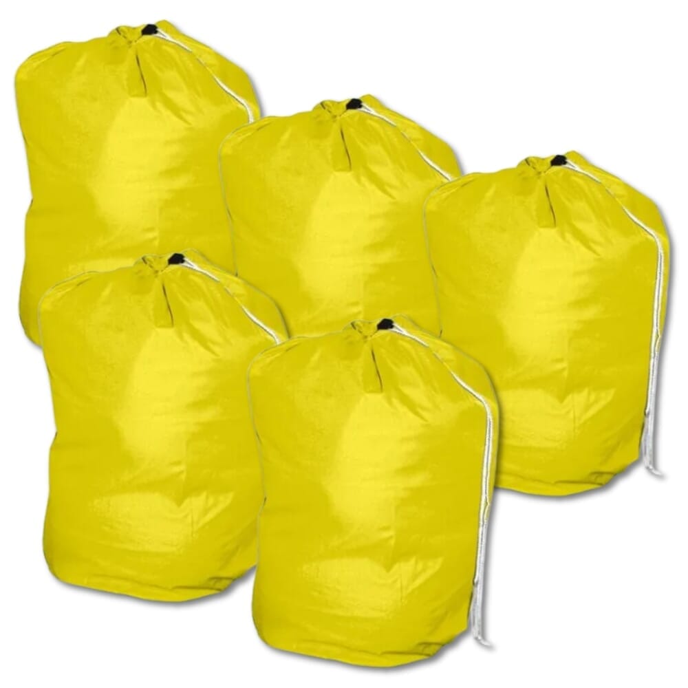 drawstring laundry bag yellow pack of 5