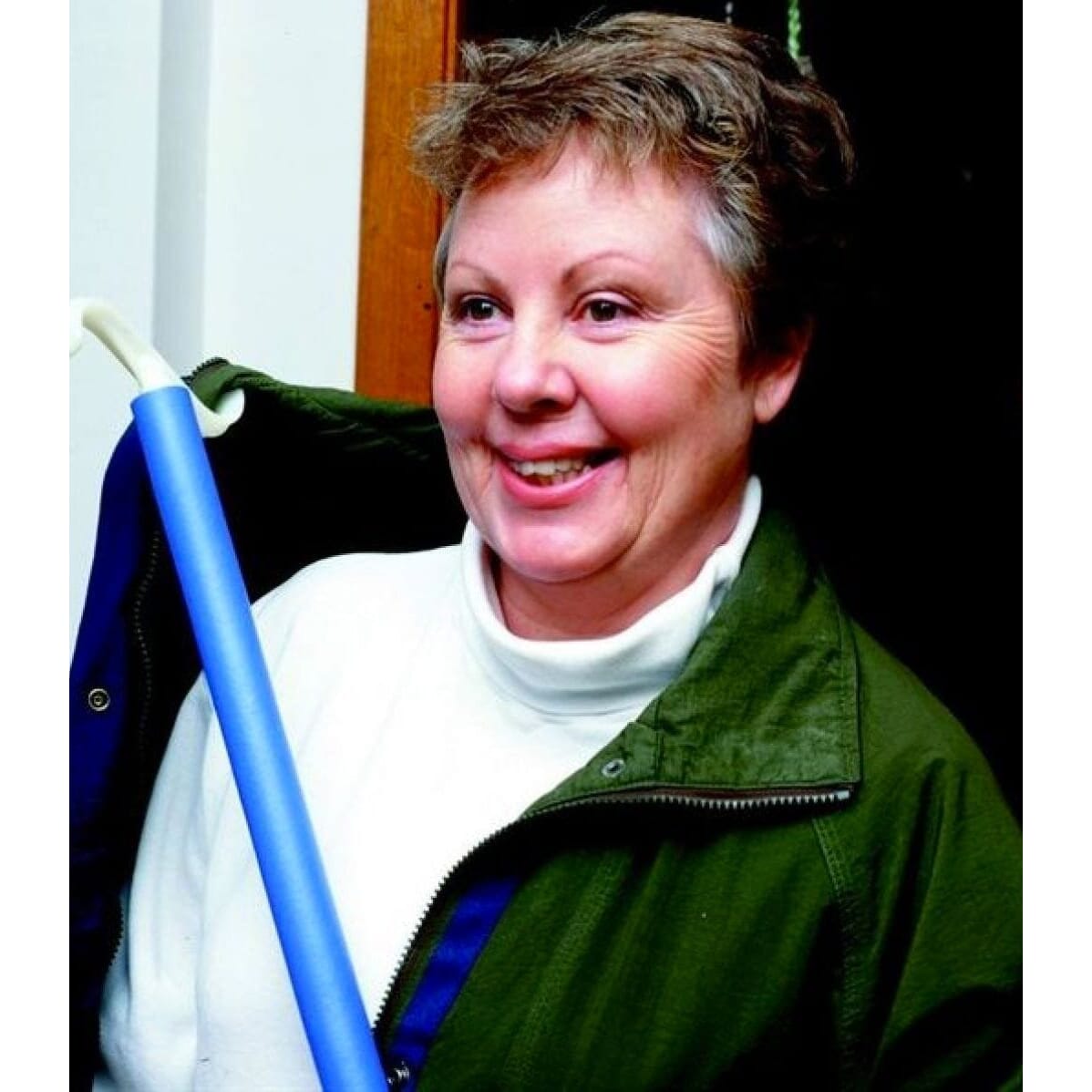 dressing stick and shoehorn in use