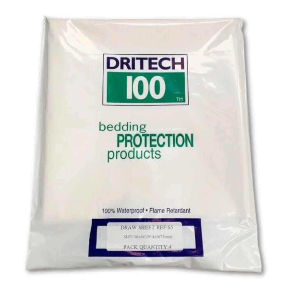 dri tech 100 bedding protection draw sheets pack of 4 66x36