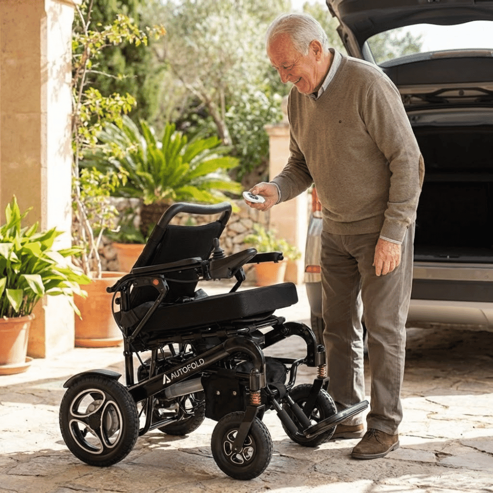 drive autofold folding electric wheelchair folding lifestyle