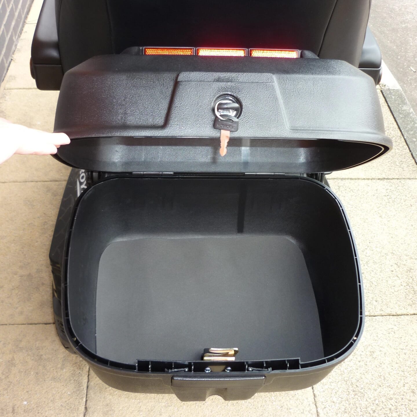 drive royale rear pannier box shown open