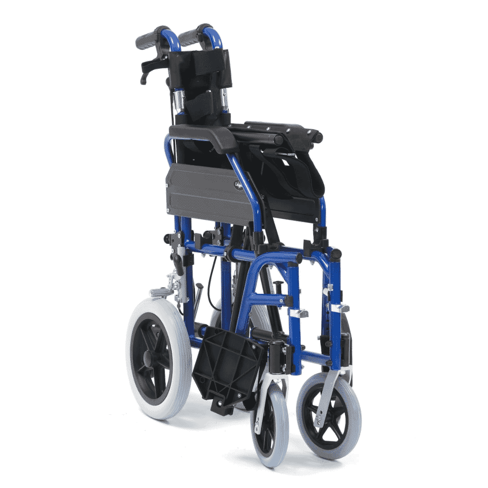 drive xs transit wheelchair 18 blue folded