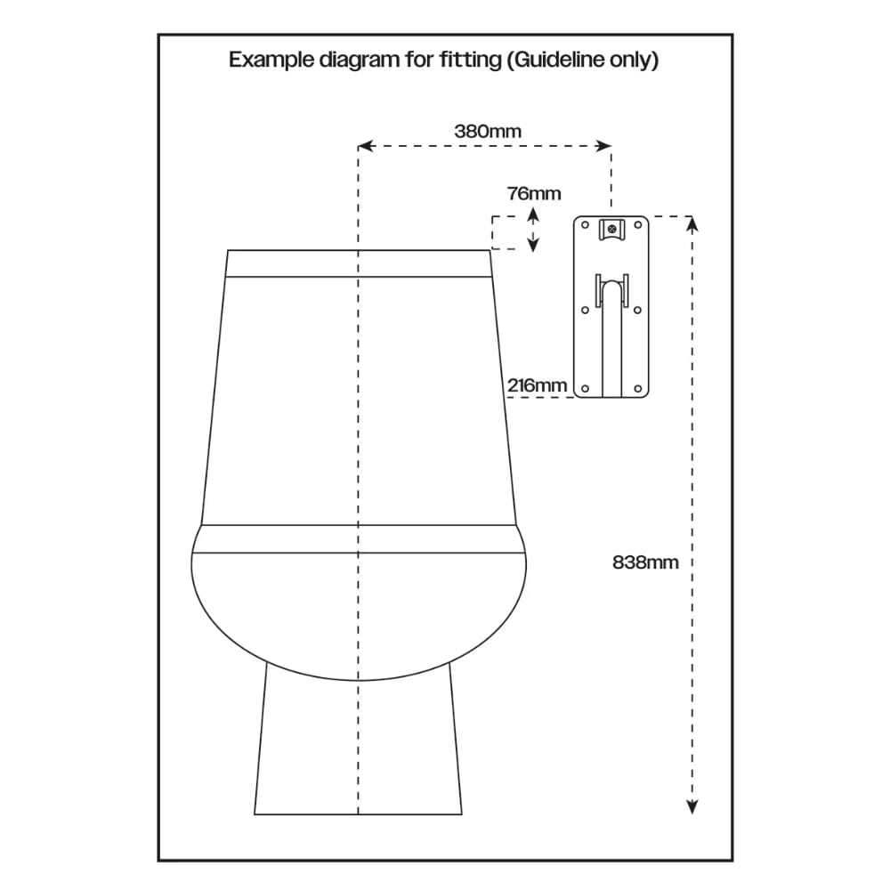 drop down toilet support rail fitting
