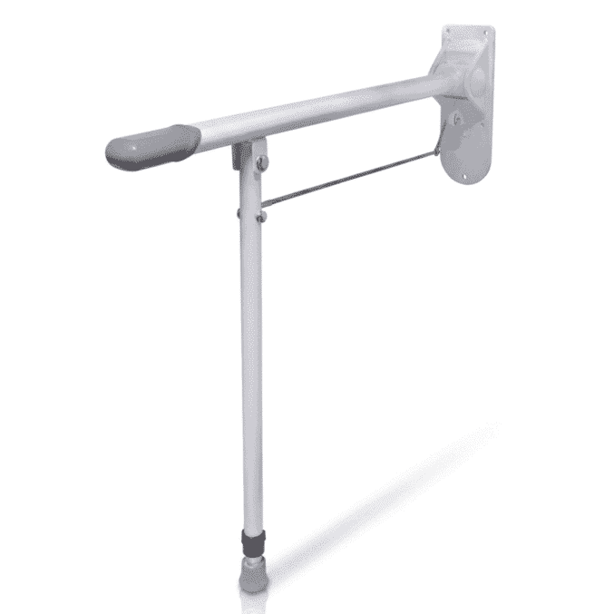 drop down toilet support rail with leg