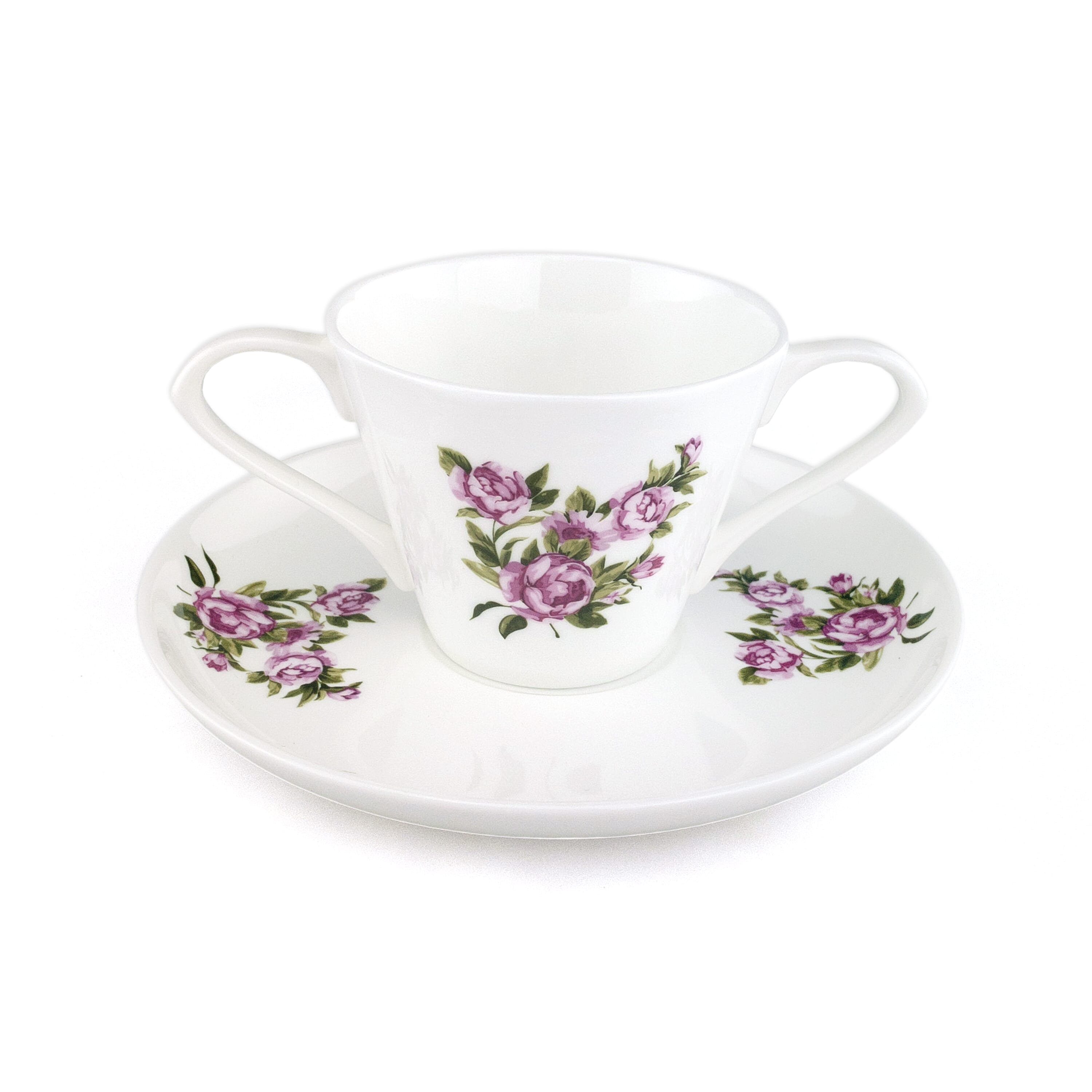 View DualHandle Bone China CupSaucer information
