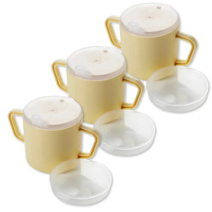 dual handle mug with narrow spout and feeder lid pack of 3