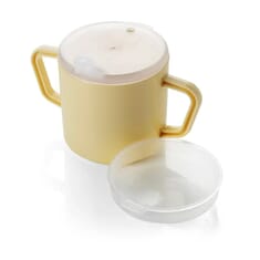 Dual Handle Mug with Narrow Spout and Feeder Lid