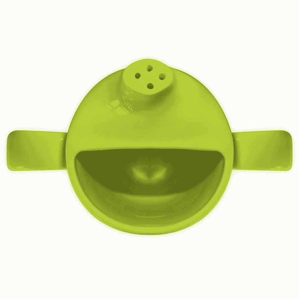 dual handled adult drinking cup green above