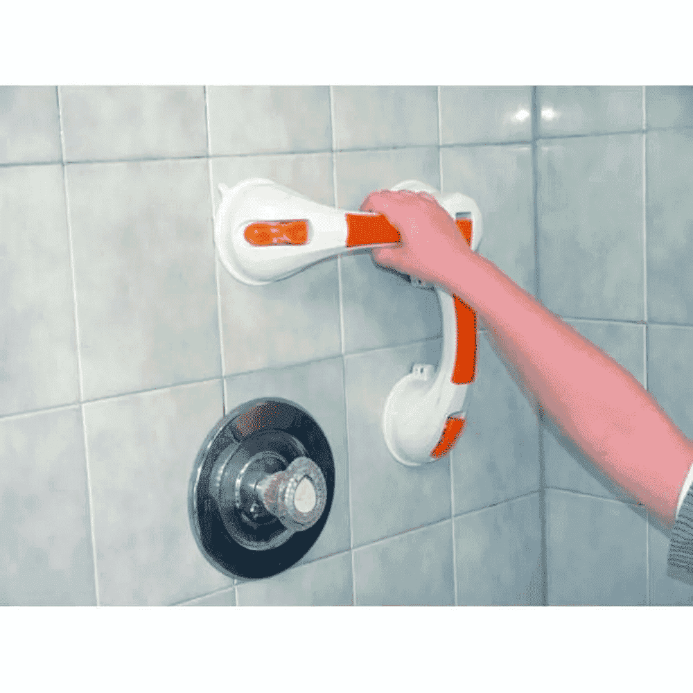 dual rotating grab bar with indicator side on