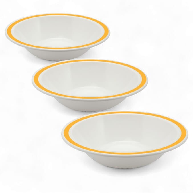 duo bowl 17 3cm yellow pack of 3