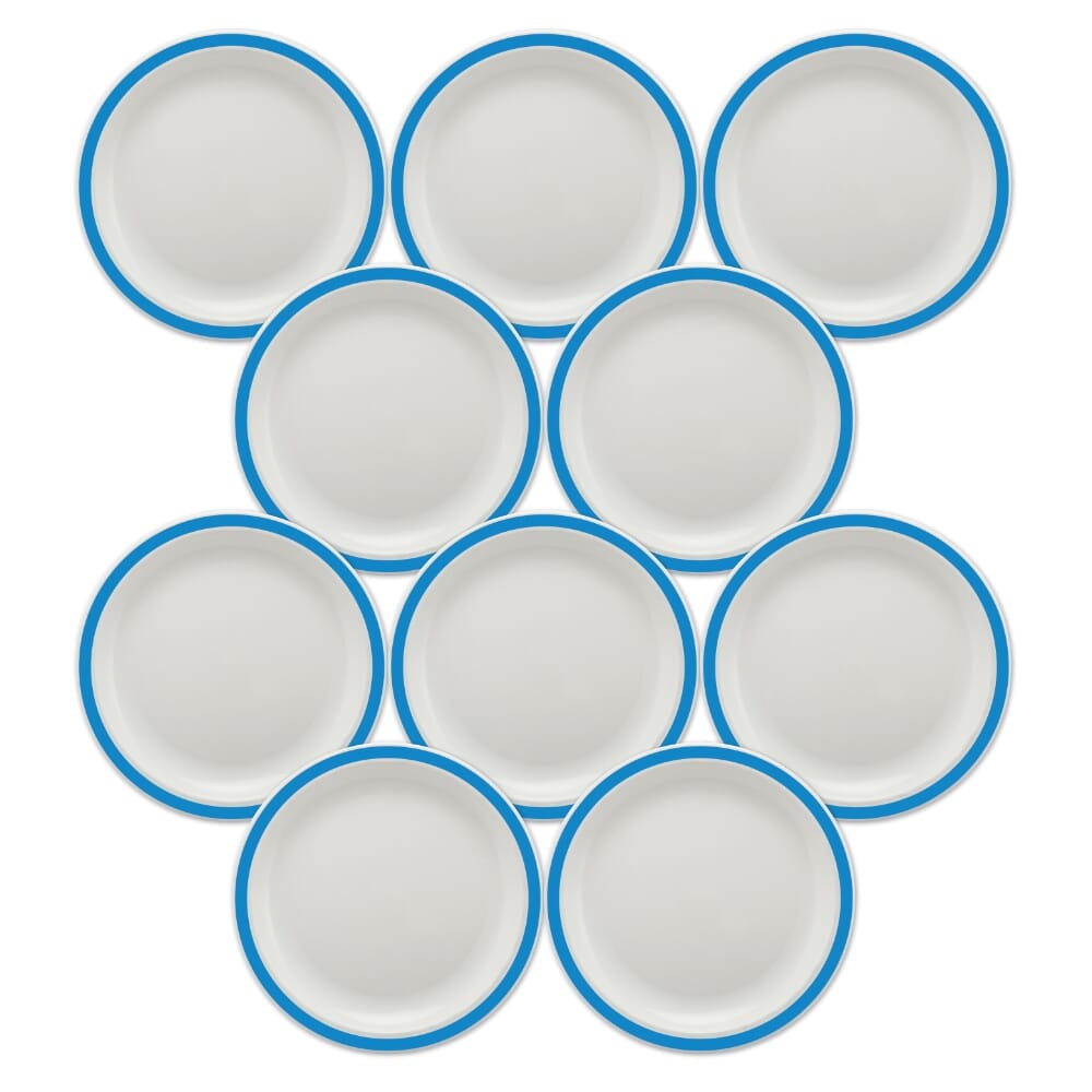 duo plate 17cm blue pack of 10