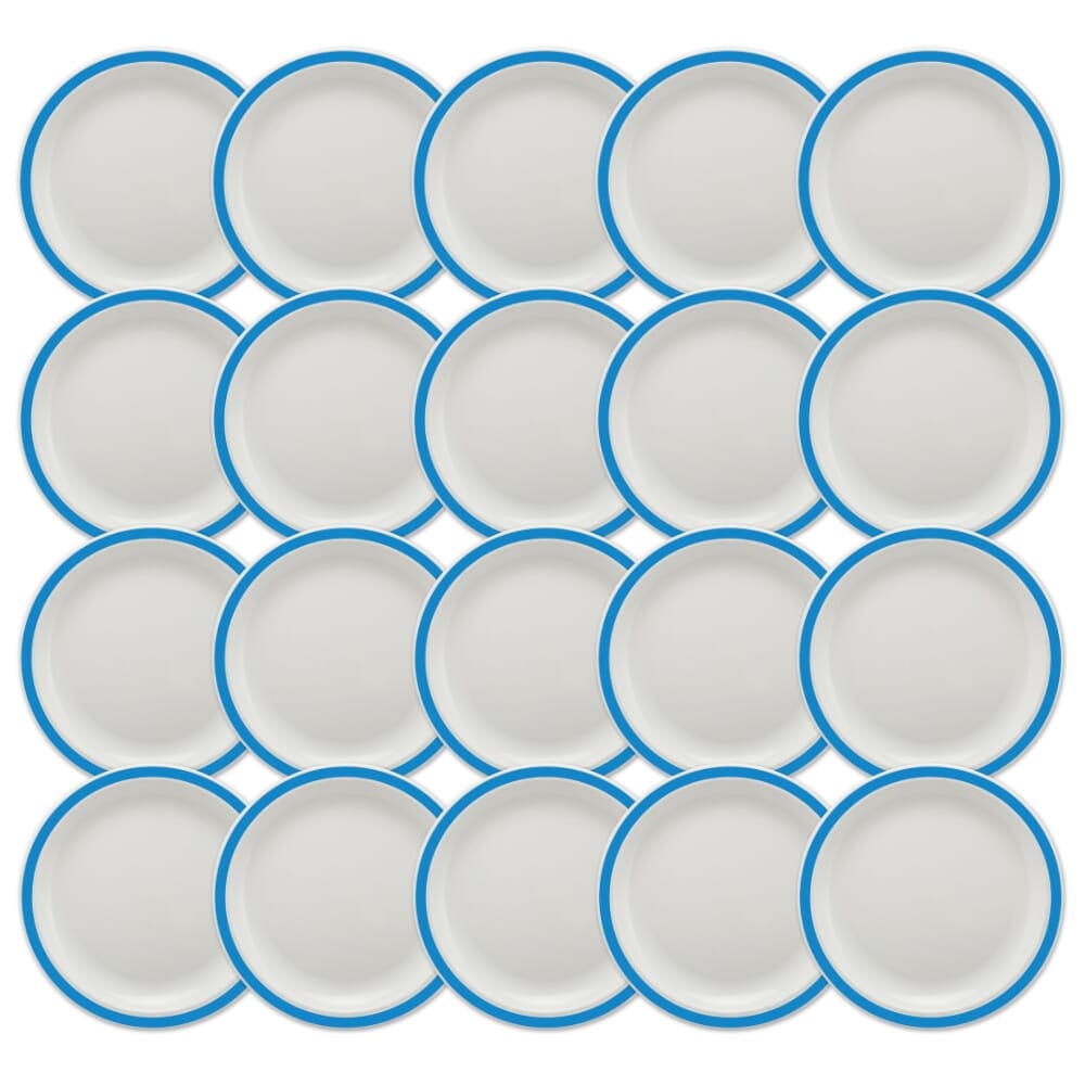 duo plate 17cm blue pack of 20