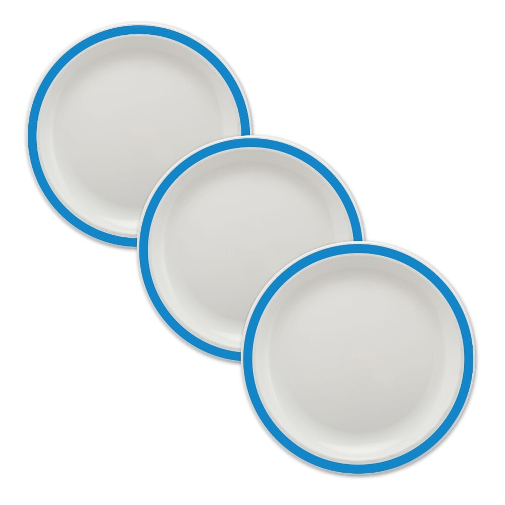 duo plate 17cm blue pack of 3