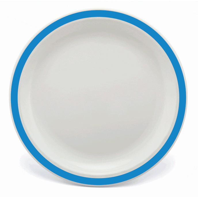 duo plate 17cm blue