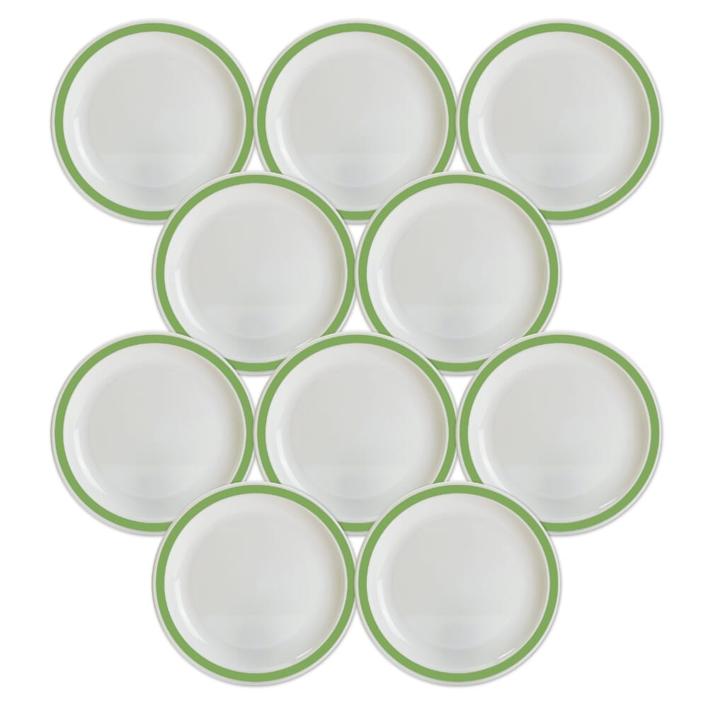 duo plate 17cm green pack of 10