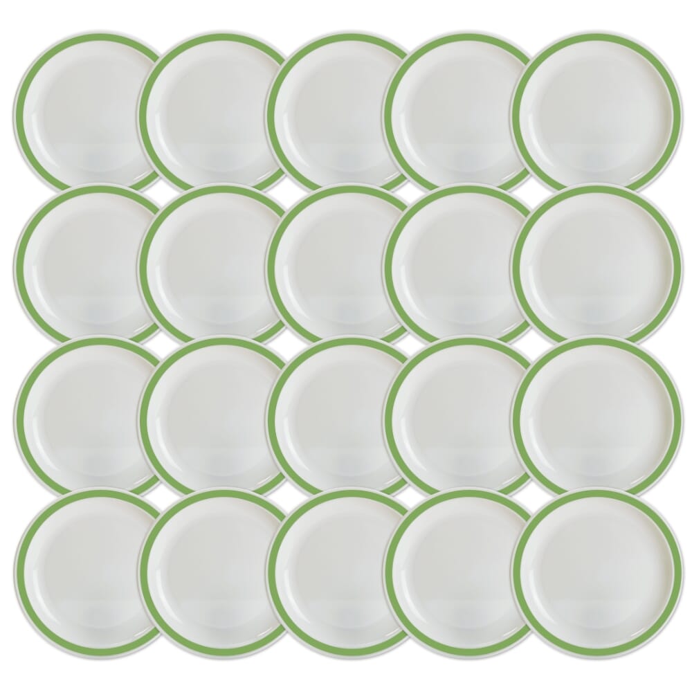 duo plate 17cm green pack of 20