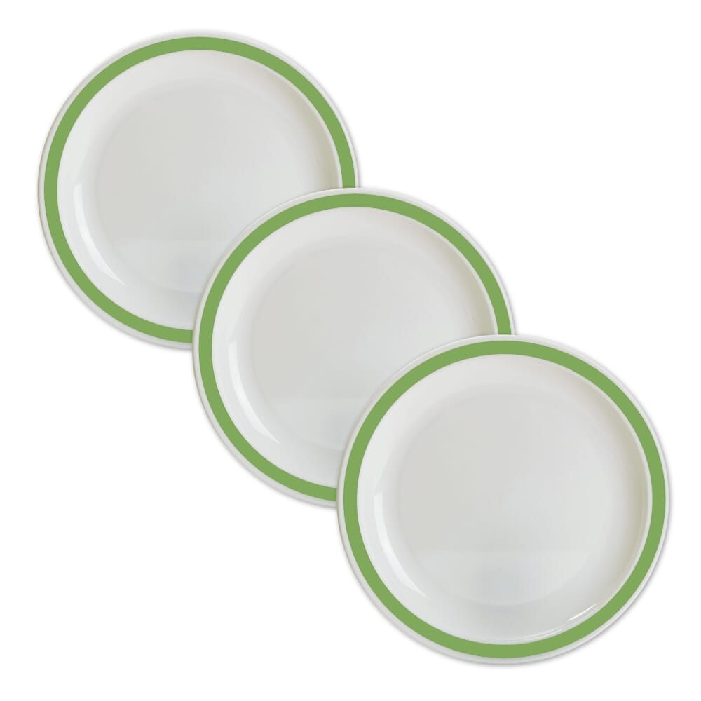 duo plate 17cm green pack of 3
