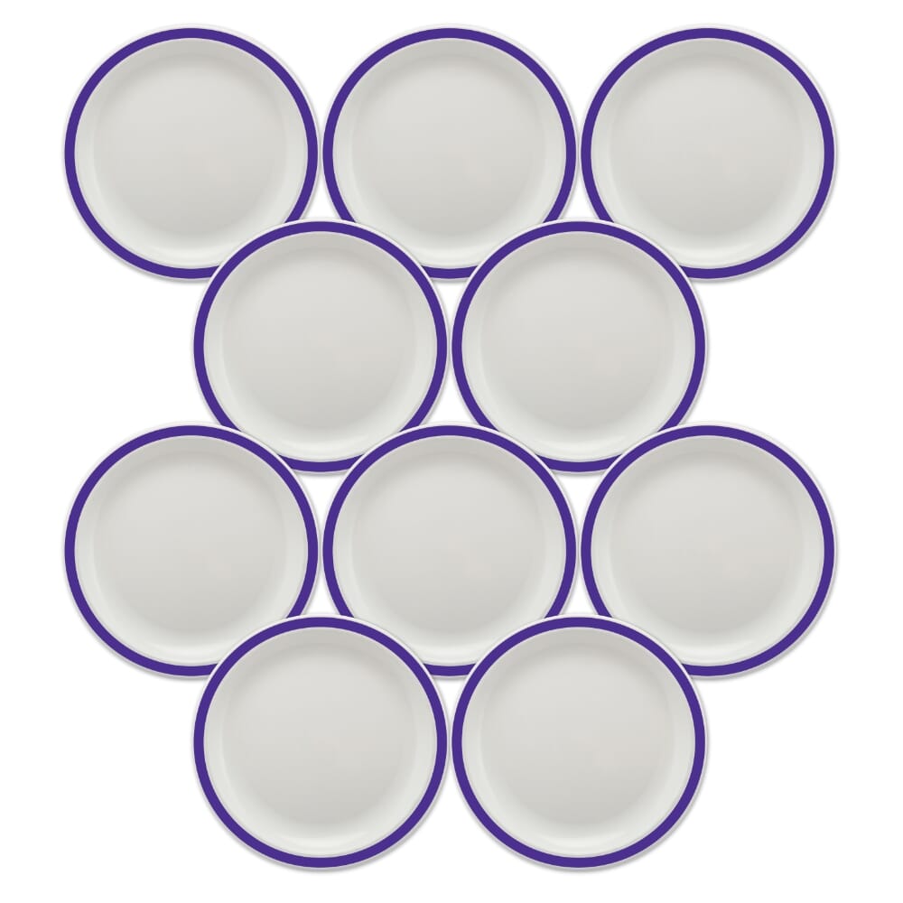 duo plate 17cm purple pack of 10