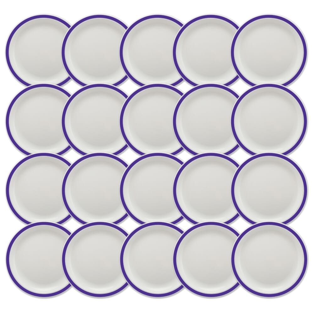 duo plate 17cm purple pack of 20