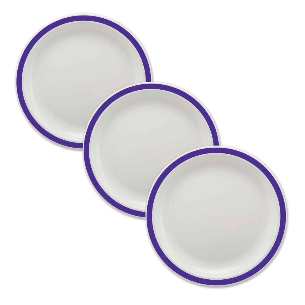duo plate 17cm purple pack of 3