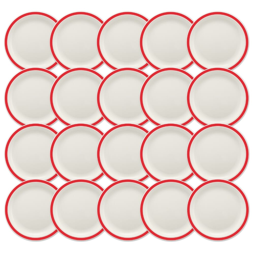 Duo Plate 17cm Red Pack of 20