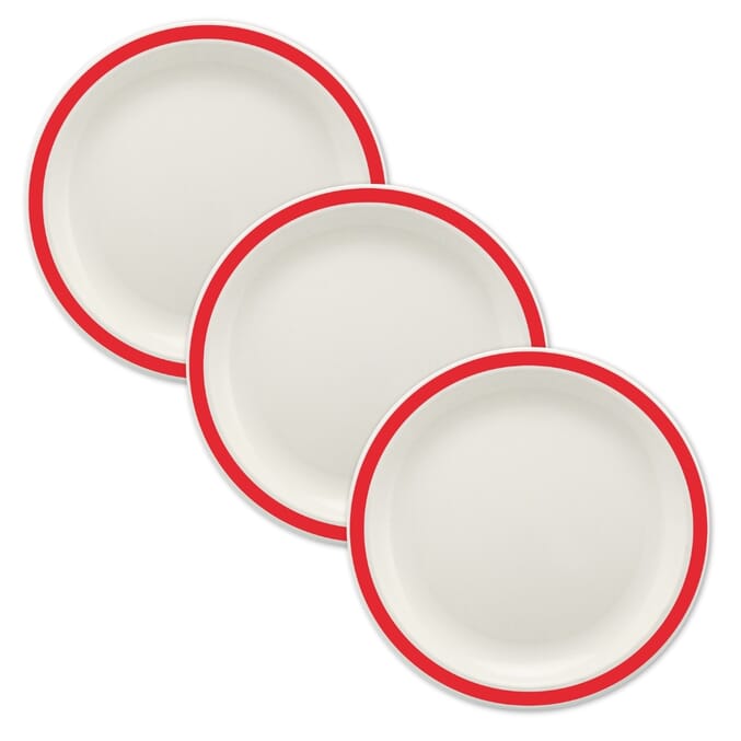duo plate 17cm red pack of 3