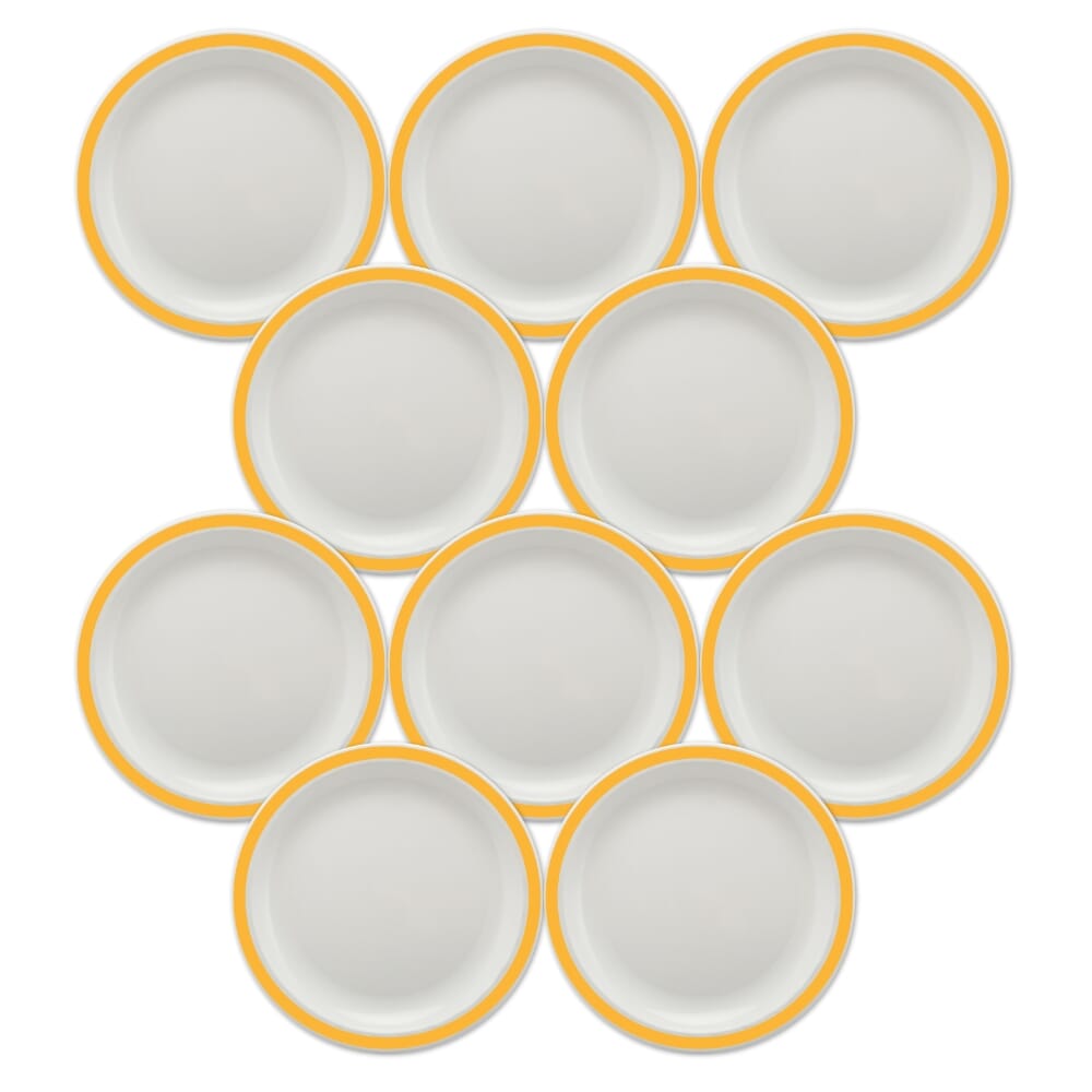 duo plate 17cm yellow pack of 10