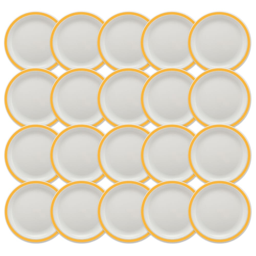 duo plate 17cm yellow pack of 20