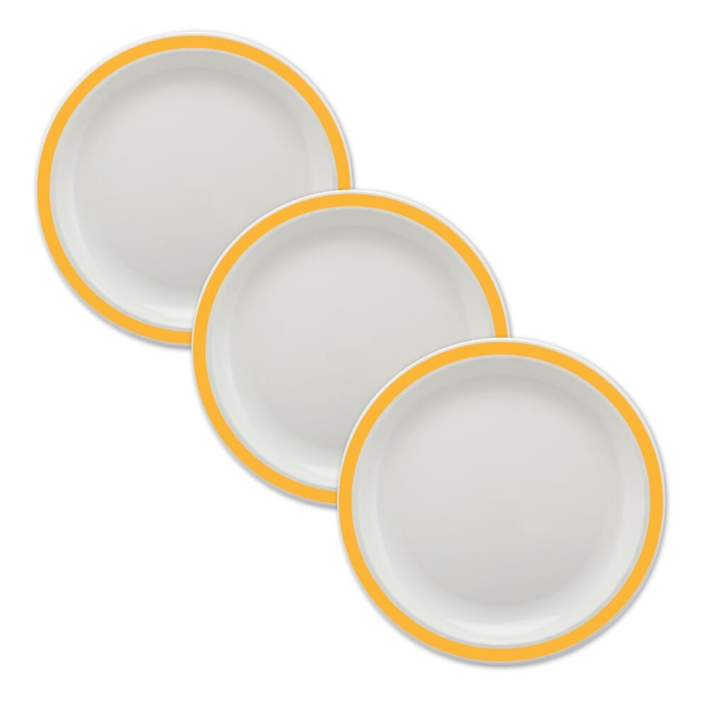 duo plate 17cm yellow pack of 3