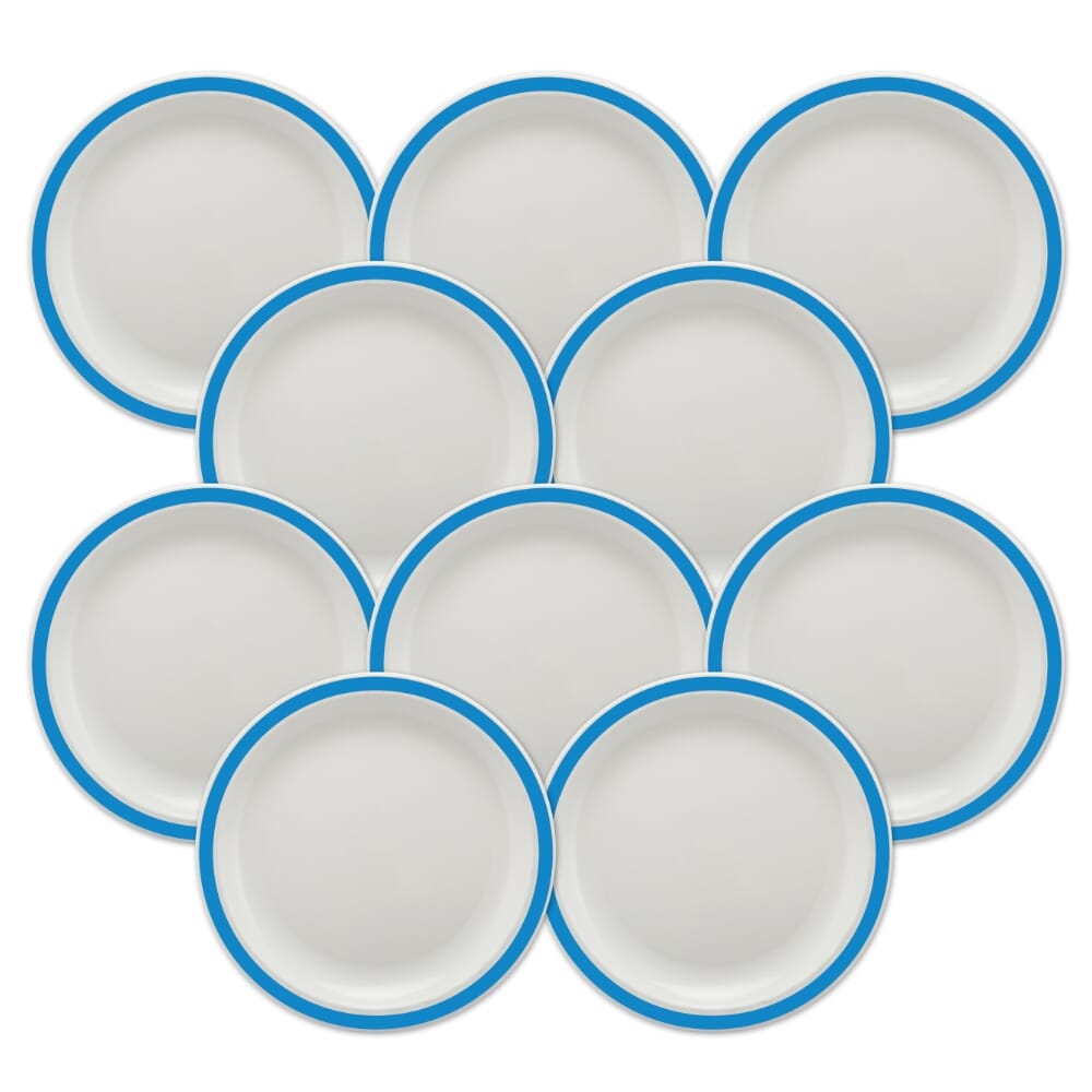 duo plate 23cm blue pack of 10
