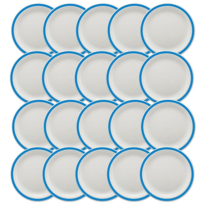 duo plate 23cm blue pack of 20
