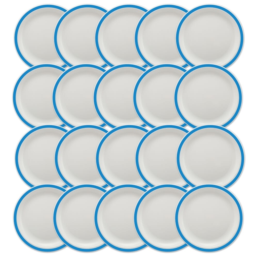 duo plate 23cm blue pack of 20
