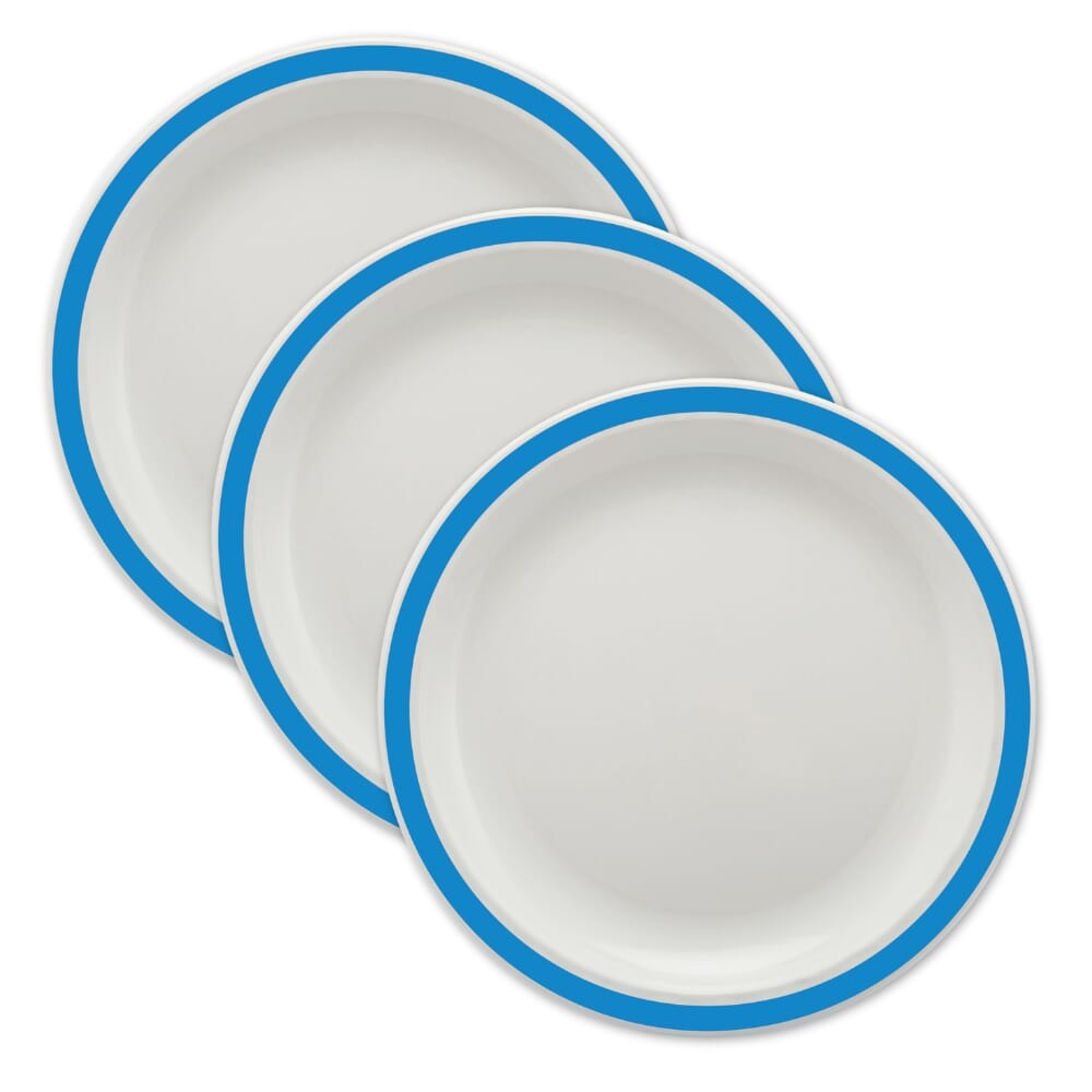 duo plate 23cm blue pack of 3