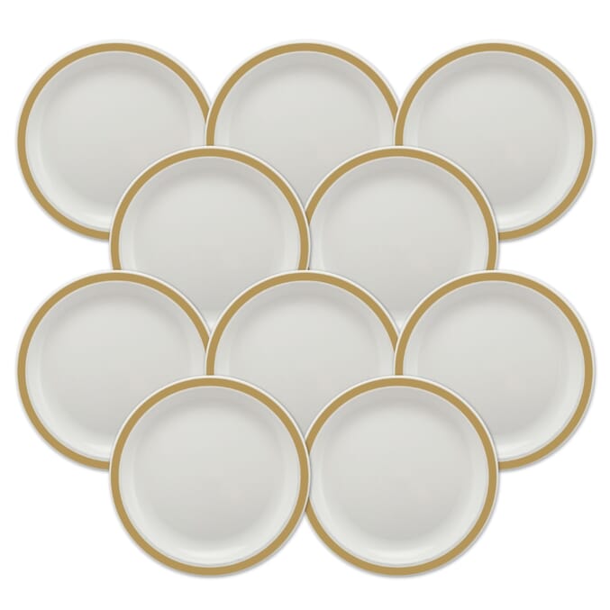 duo plate 23cm gold pack of 10