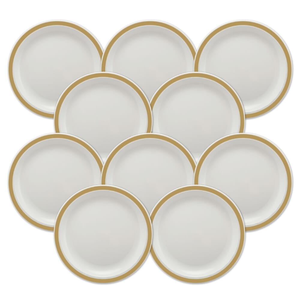 duo plate 23cm gold pack of 10