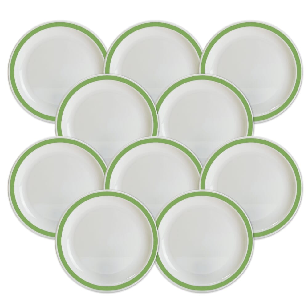 duo plate 23cm green pack of 10