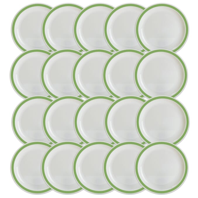 duo plate 23cm green pack of 20