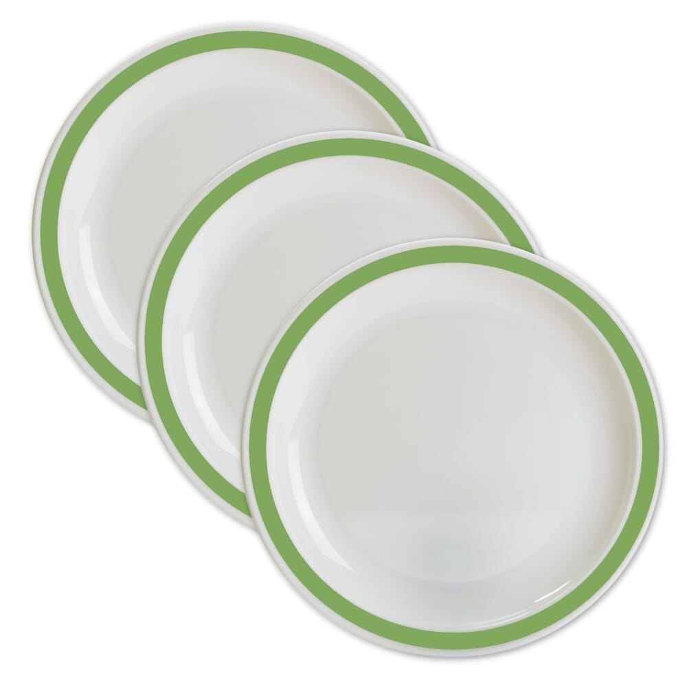 duo plate 23cm green pack of 3